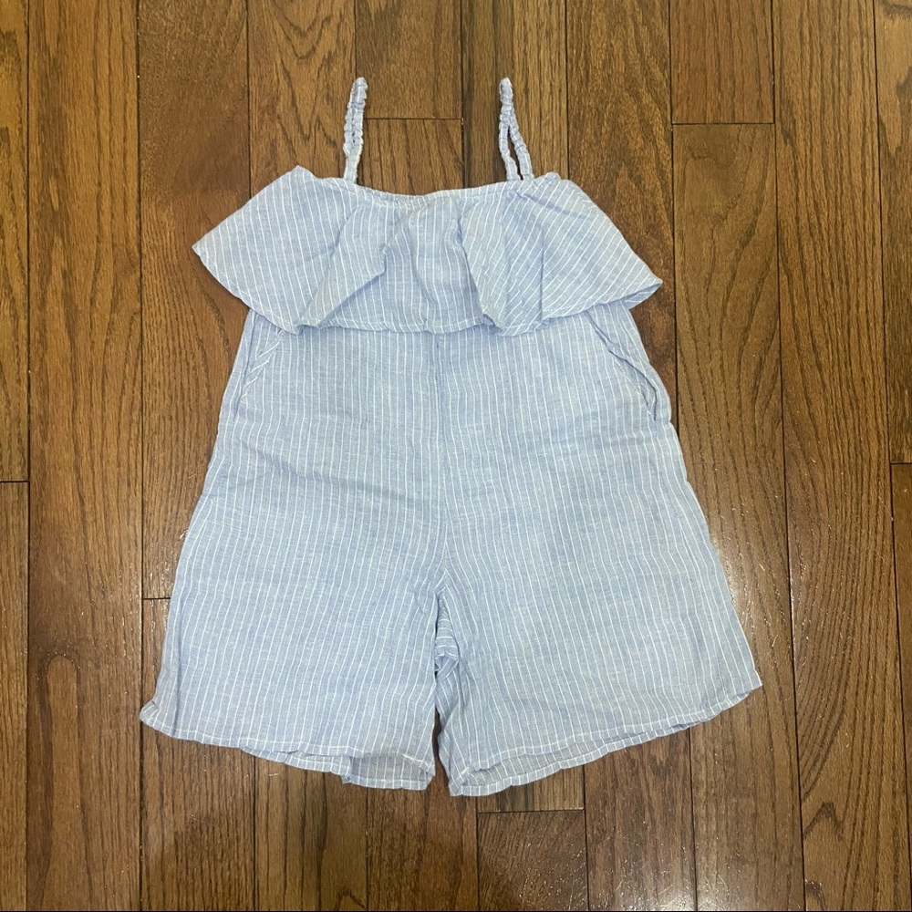 White and blue girls romper